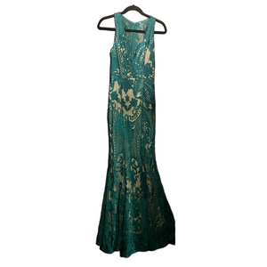Teal Lace V neck Dress